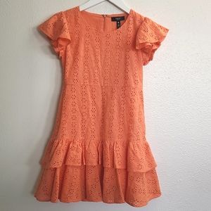 Aqua Girls Bloomingdale's eyelet Flutter Sleeve mini Dress